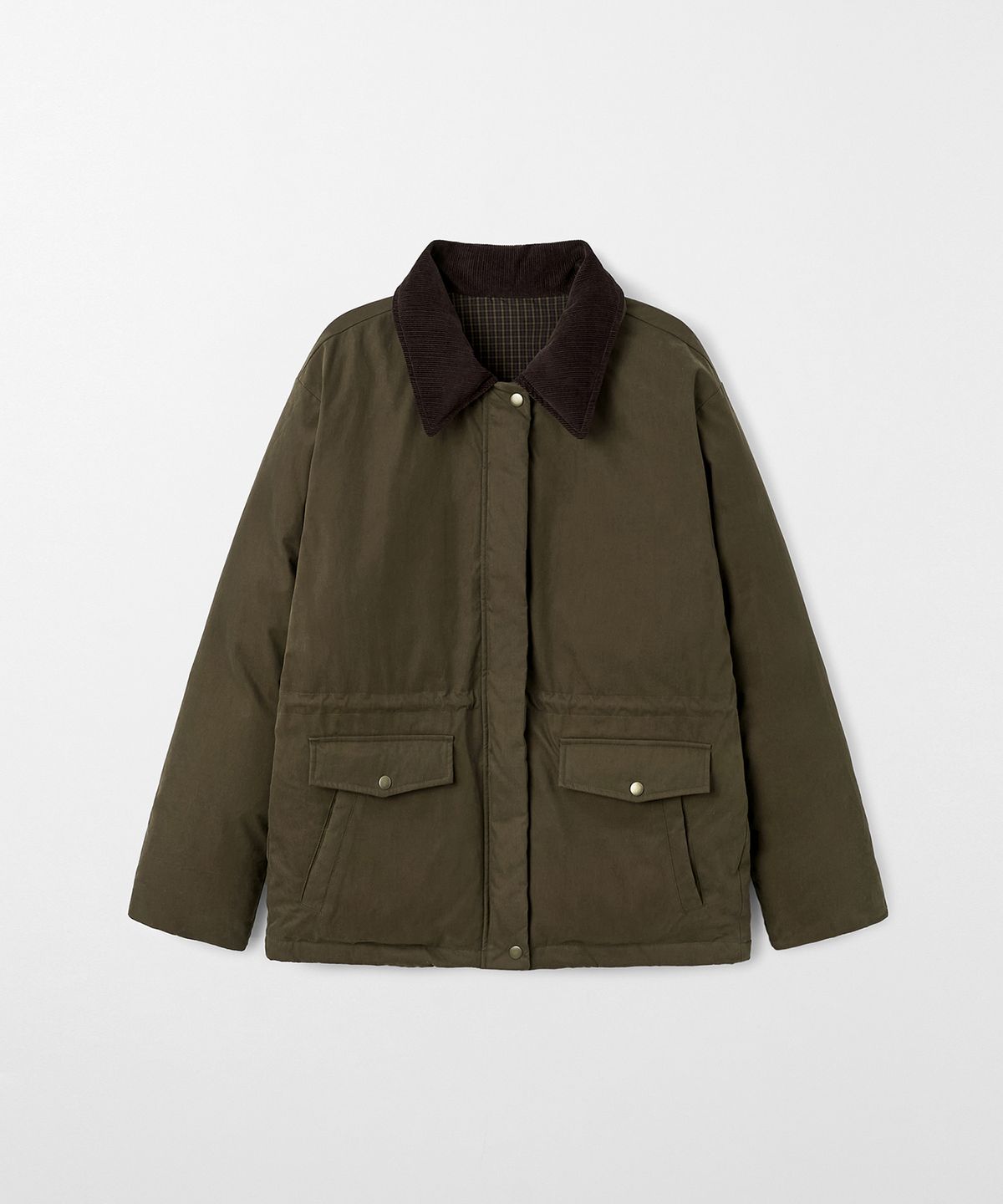 몽돌(MONGDOL) 덕 다운 카라 하프 패딩 브라운 MDJP029BROWN