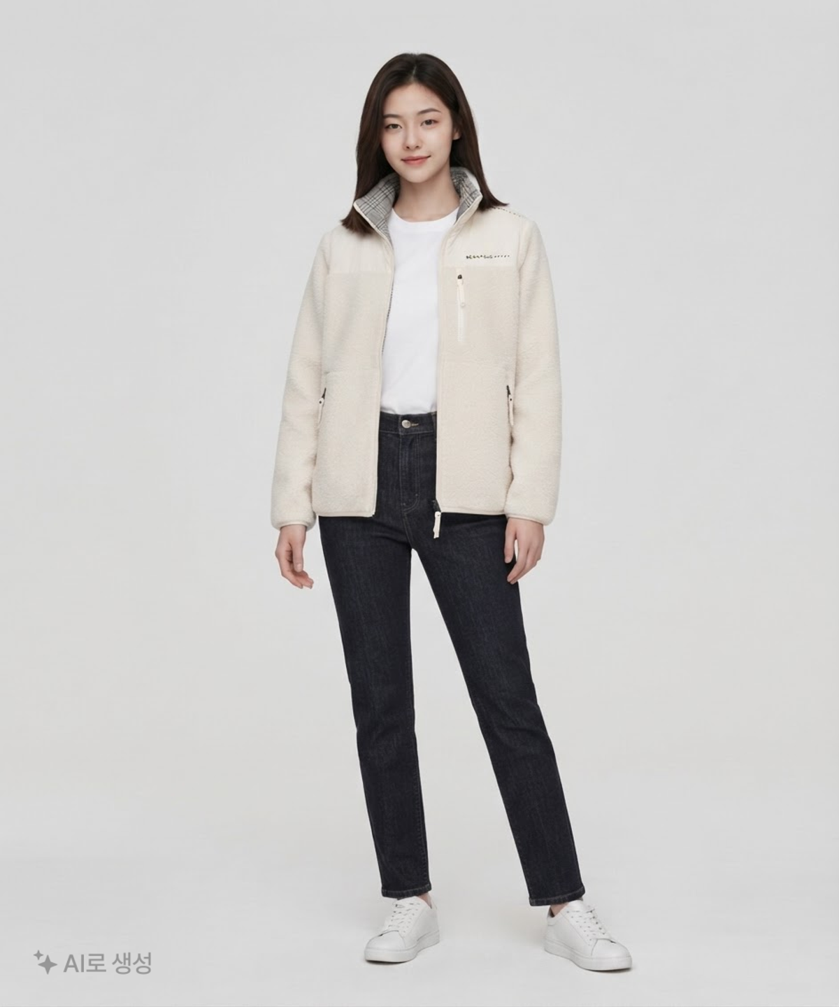 빈폴 스포츠(BEANPOLE SPORT) [올라운더] Unisex 아이보리 리버시블 보아 플리스 재킷 BO9939D120 90