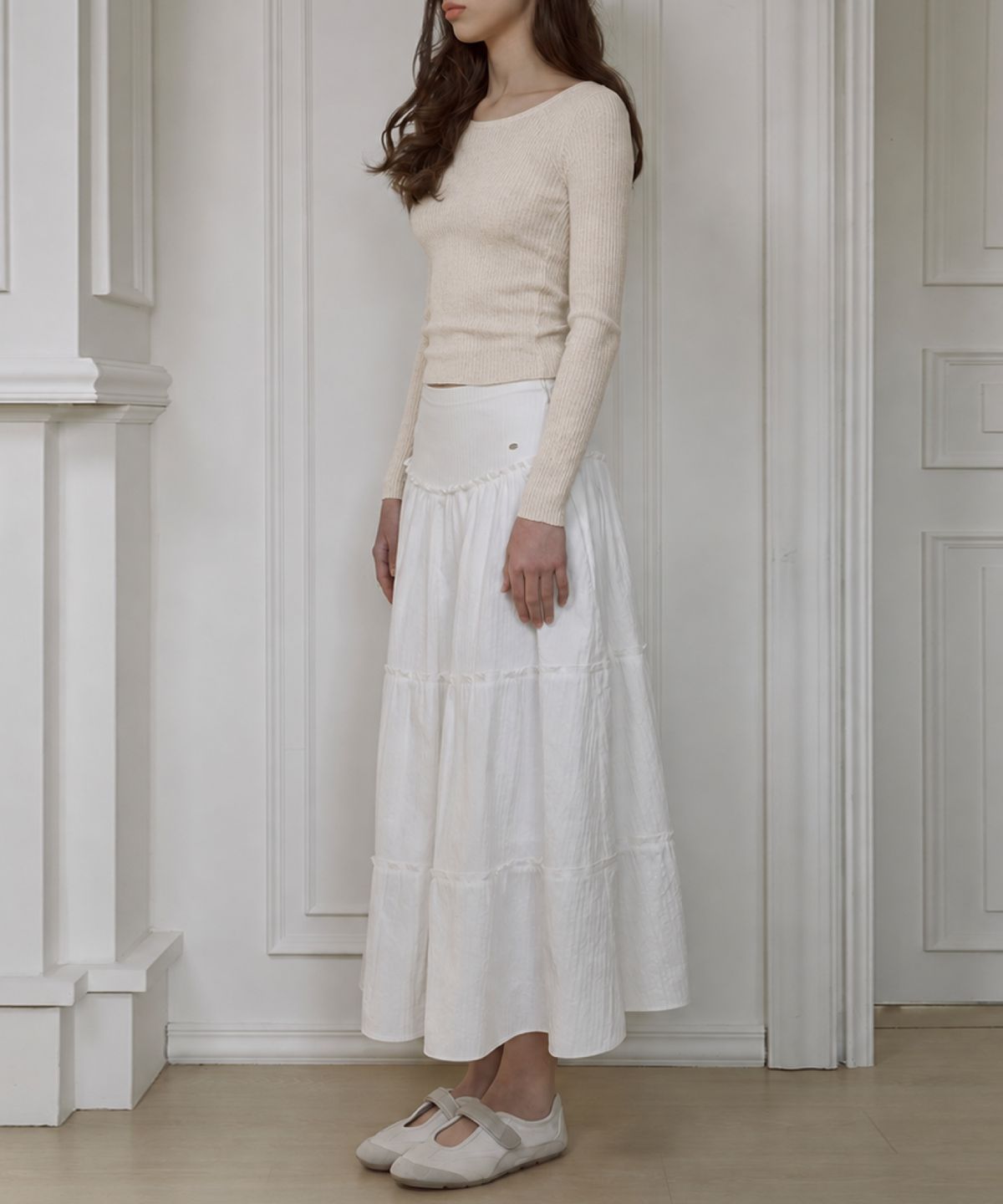 라츠유(LOTSYOU) LOTSYOU_Ella Skirt White