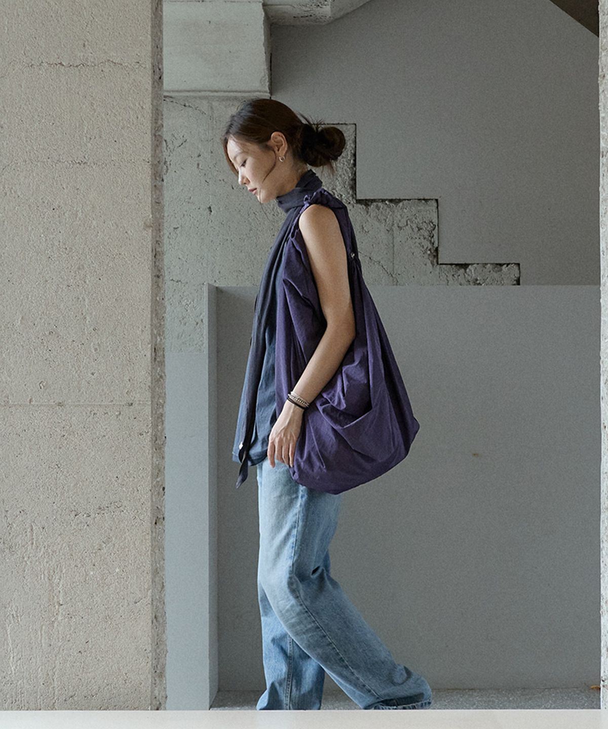 아코크(ACOC) Glossy Large Tangle Twist Bag_Purple