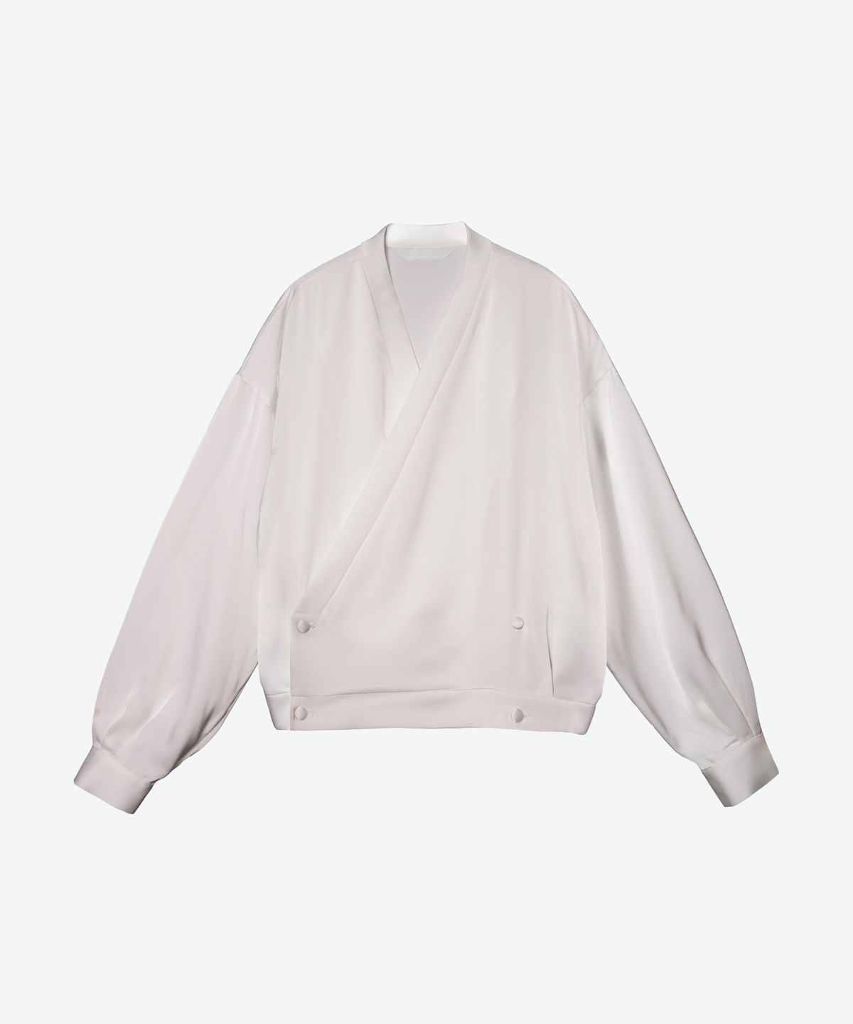 언티지(UNTAGE) 새틴 랩 저고리 블라우스[White(UNISEX)]_UTS-SS91