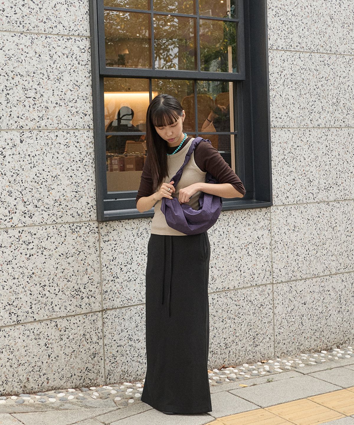 아코크(ACOC) Glossy Small Tangle Twist Bag_Purple