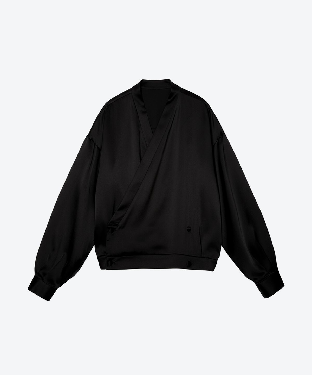 언티지(UNTAGE) 새틴 랩 저고리 블라우스[Black(UNISEX)]_UTS-SS92
