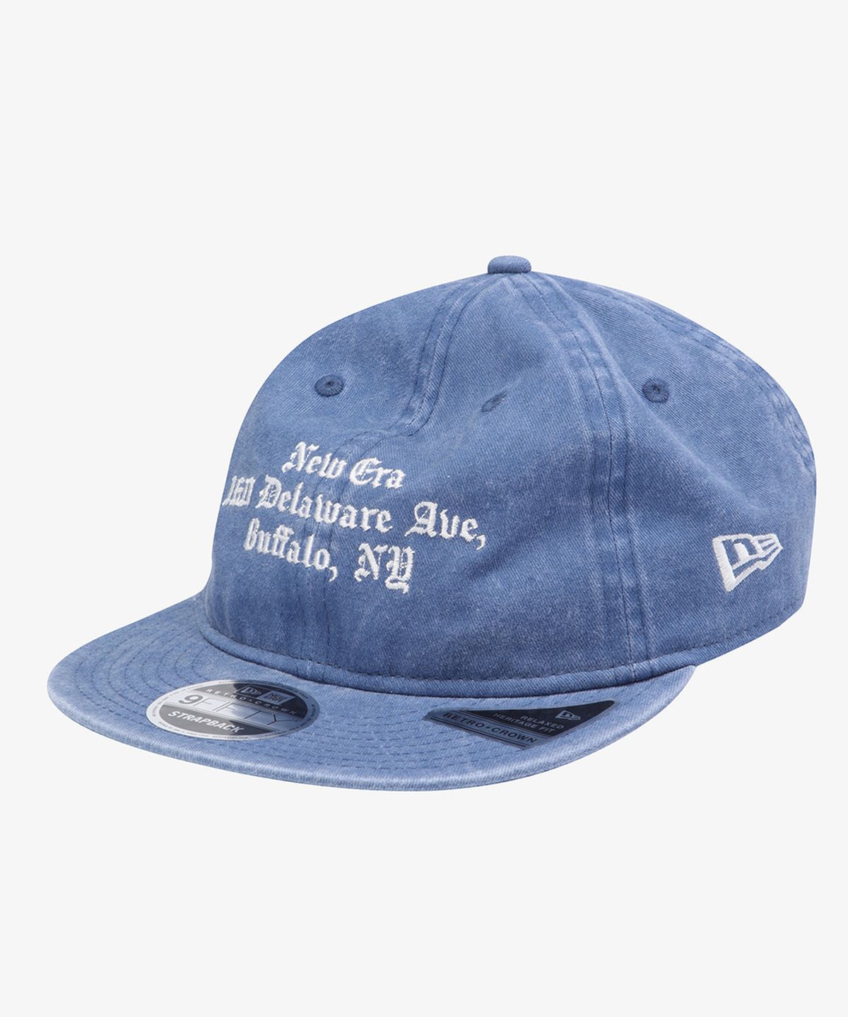 뉴에라(NEW ERA) 뉴에라 피그먼트 워싱 올드 잉글리시 레트로 크라운 스트랩백 애쉬 블루 15411741