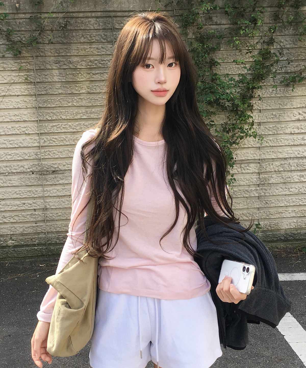그라스플랜(GRASPLAN) See-Through Tencel Wool Long Sleeve_Pink