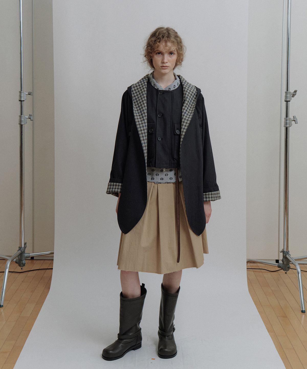 에핑글러(EPINGLER) MUFFLER SHORT TRENCH COAT - NAVY
