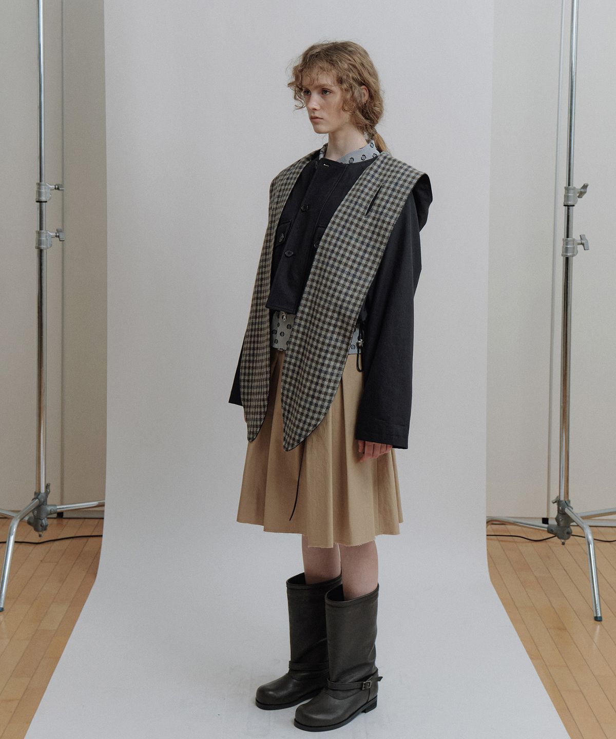에핑글러(EPINGLER) MUFFLER SHORT TRENCH COAT - NAVY