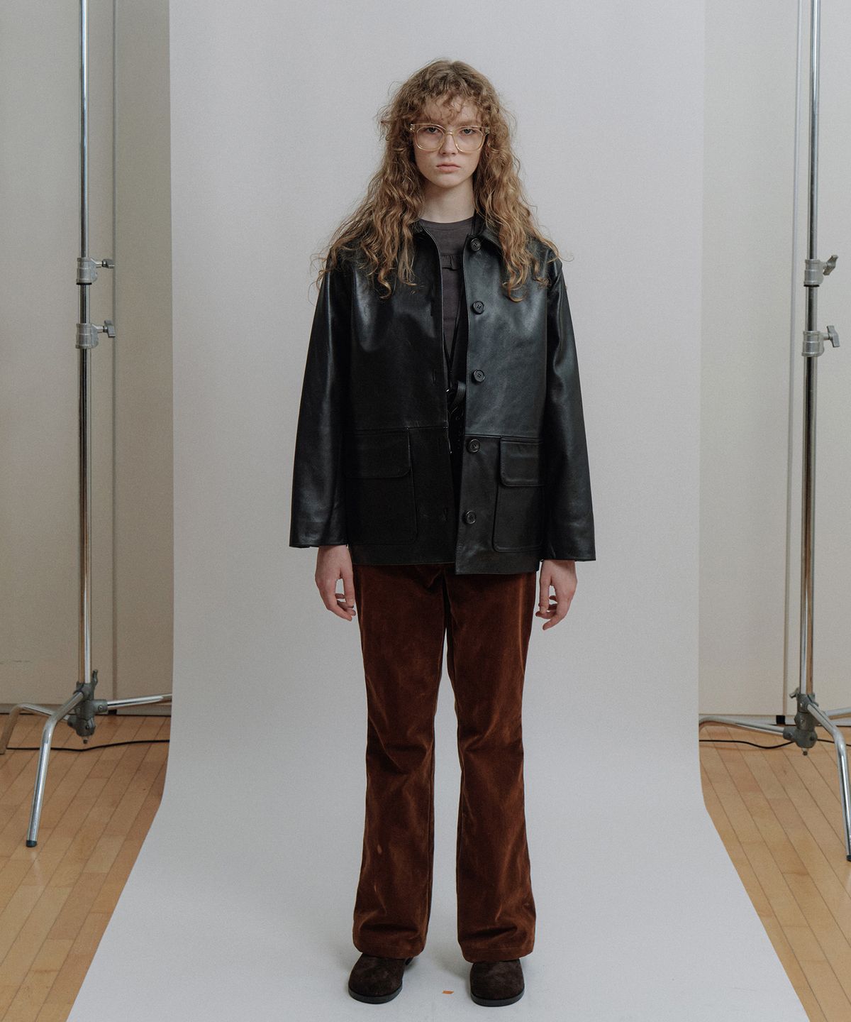 에핑글러(EPINGLER) LEATHER MAC COAT - BLACK