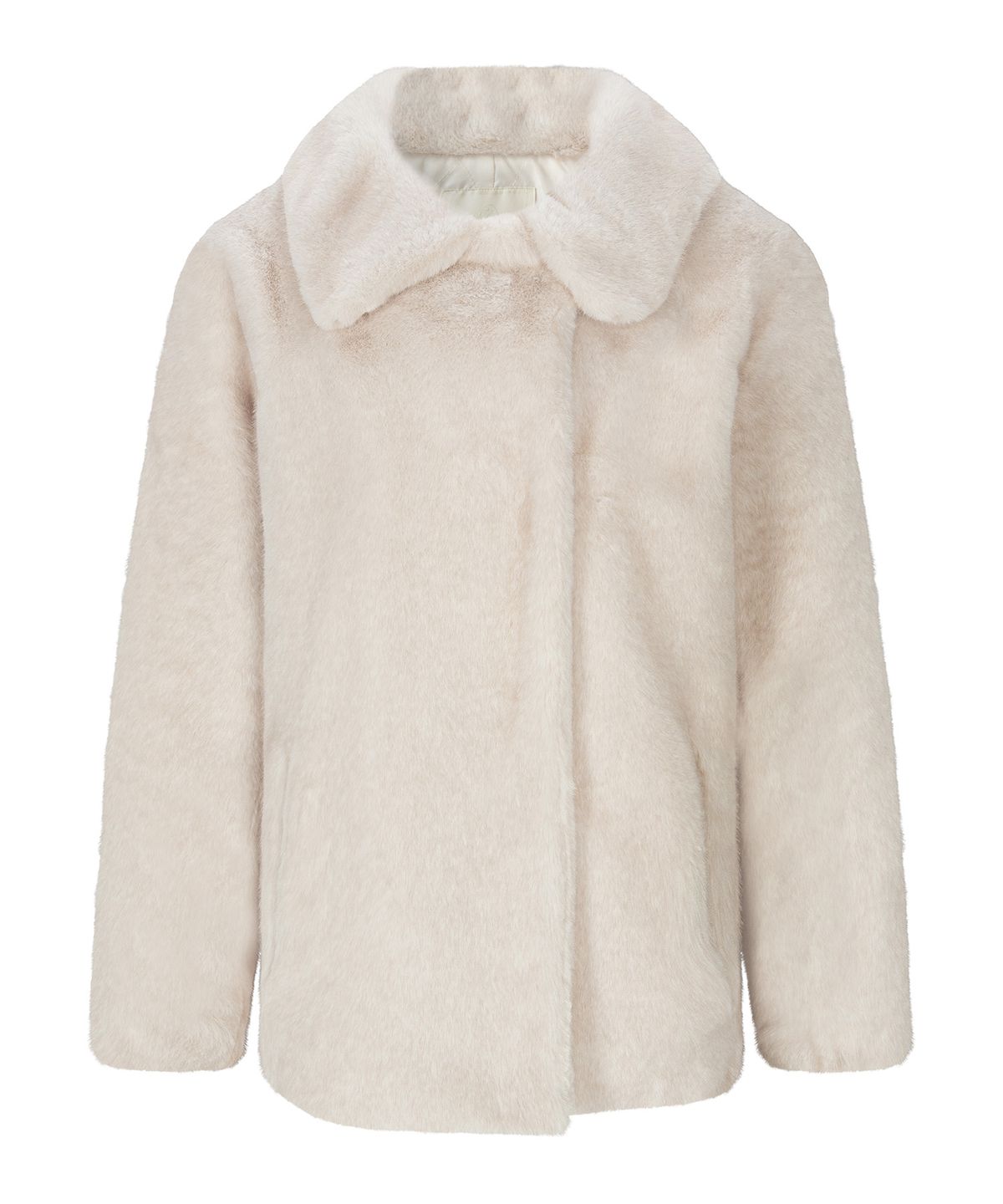 루시르주(LUCIR ZU) Relaxed Faux Mink Fur Jacket (Ivory)