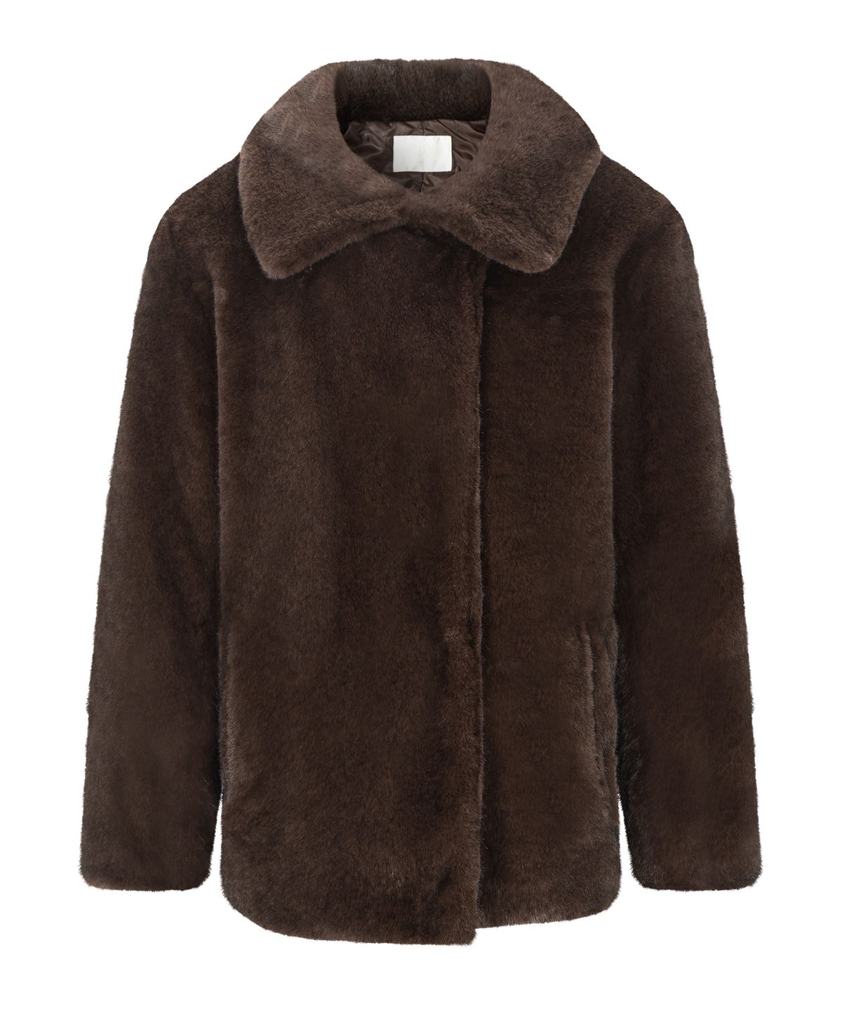 루시르주(LUCIR ZU) Relaxed Faux Mink Fur Jacket (Brown)