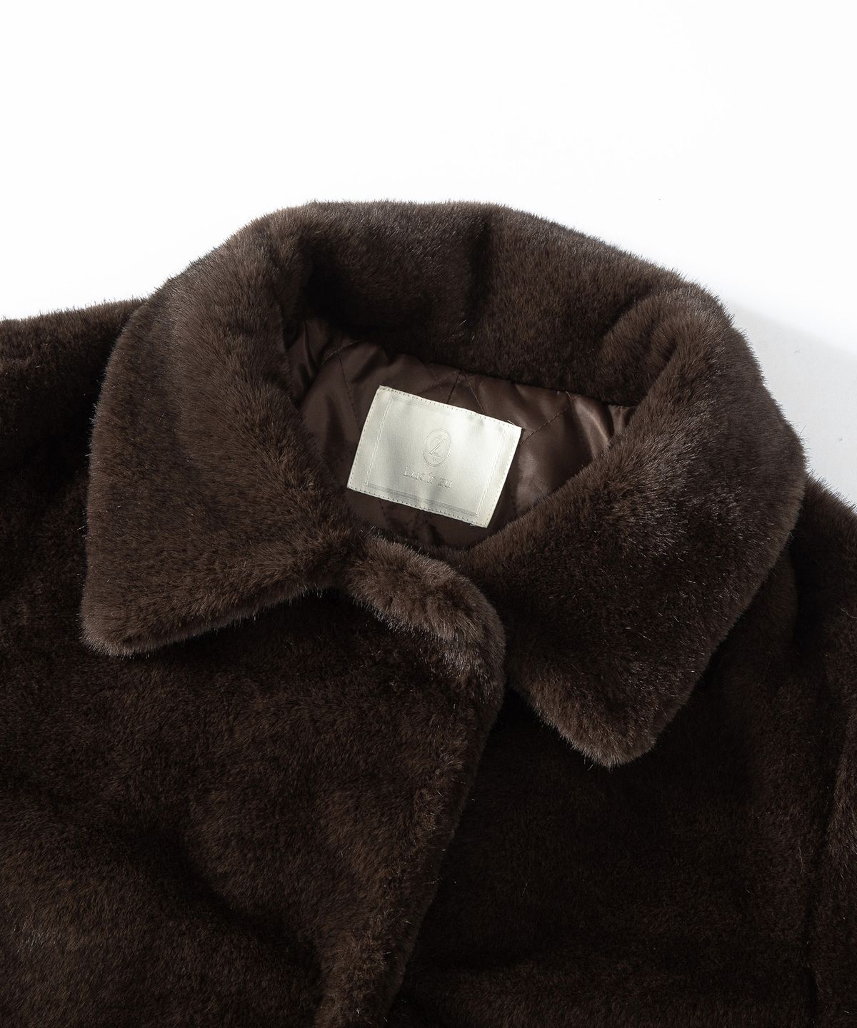 루시르주(LUCIR ZU) Relaxed Faux Mink Fur Jacket (Brown)