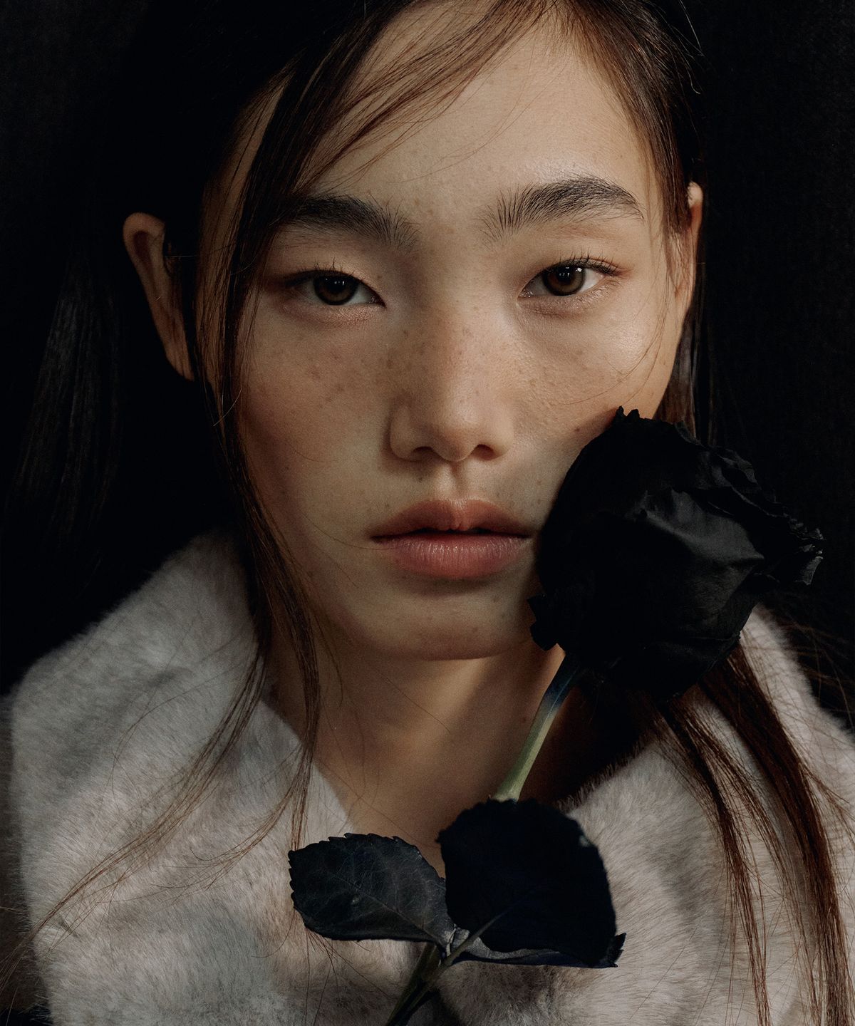 루시르주(LUCIR ZU) Relaxed Faux Mink Fur Jacket (Gray)