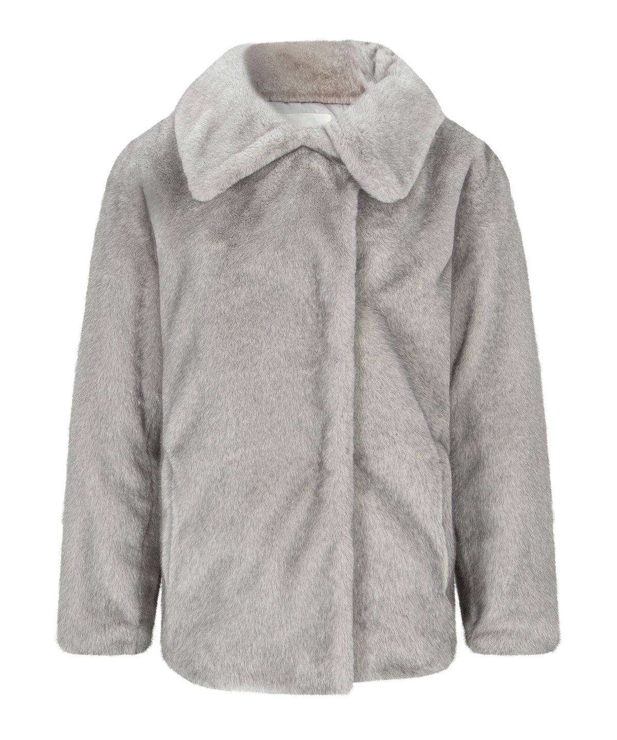 루시르주(LUCIR ZU) Relaxed Faux Mink Fur Jacket (Gray)