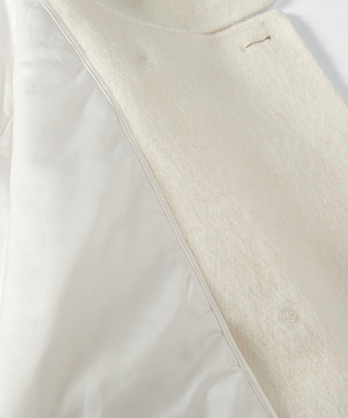 루시르주(LUCIR ZU) Handmade Alpaca High Neck Half Coat (Ivory)