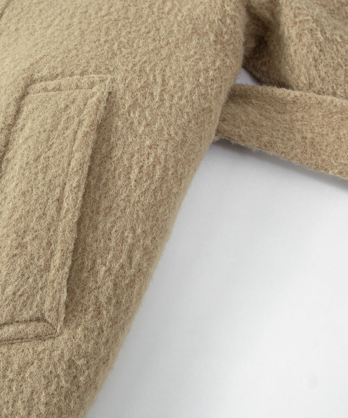 루시르주(LUCIR ZU) Handmade Alpaca High Neck Half Coat (Beige)