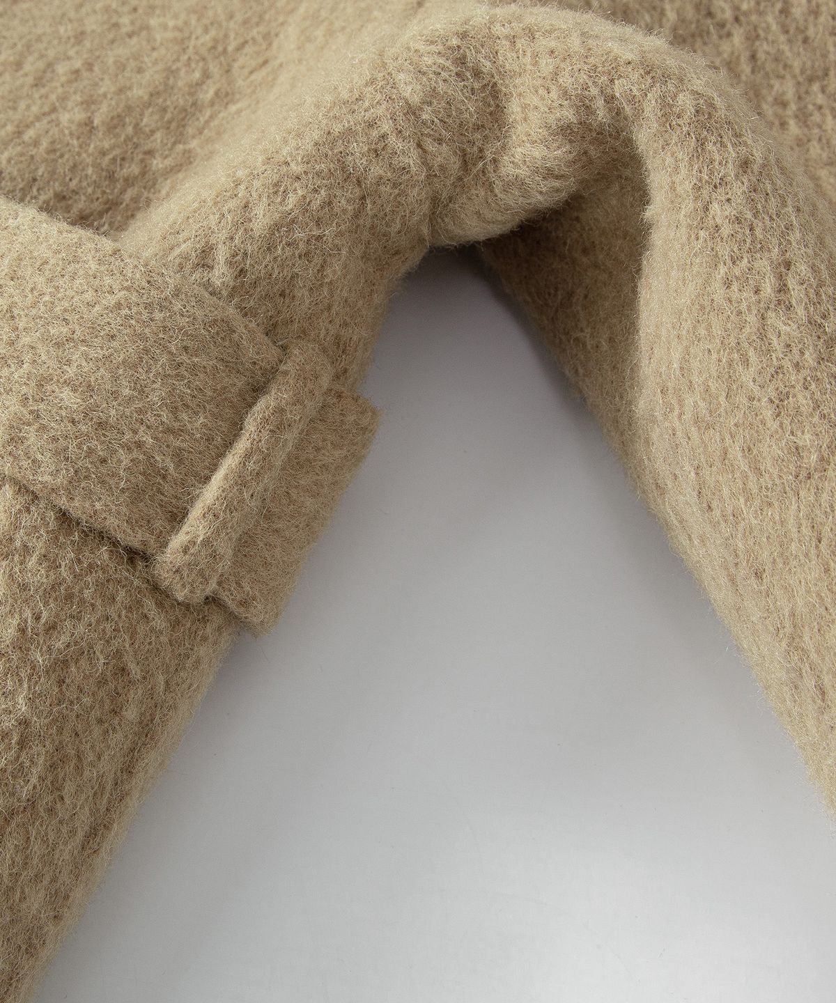 루시르주(LUCIR ZU) Handmade Alpaca High Neck Half Coat (Beige)