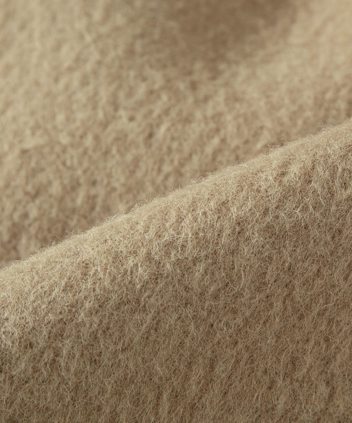 루시르주(LUCIR ZU) Handmade Alpaca High Neck Half Coat (Beige)