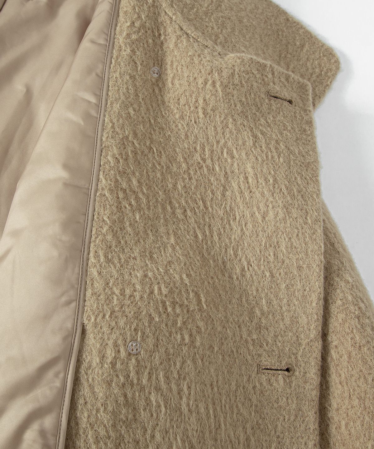 루시르주(LUCIR ZU) Handmade Alpaca High Neck Half Coat (Beige)