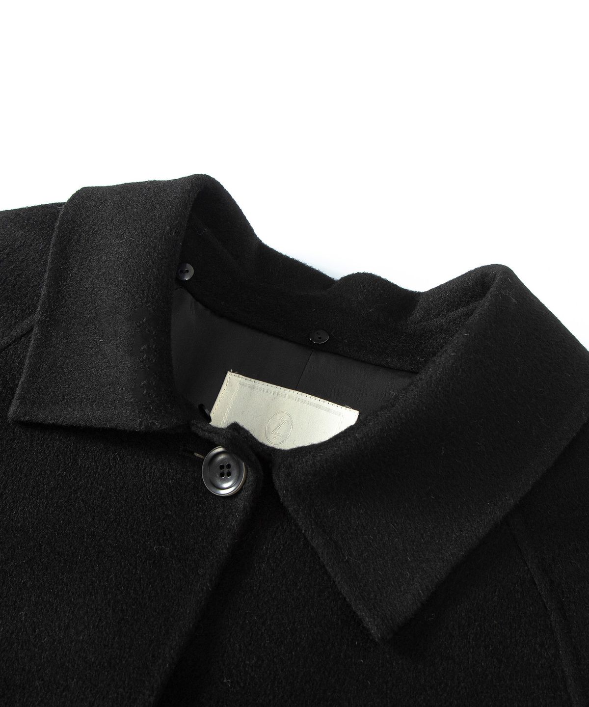 루시르주(LUCIR ZU) Handmade Detachable Fur Collar Maxi Wool Coat (Black)