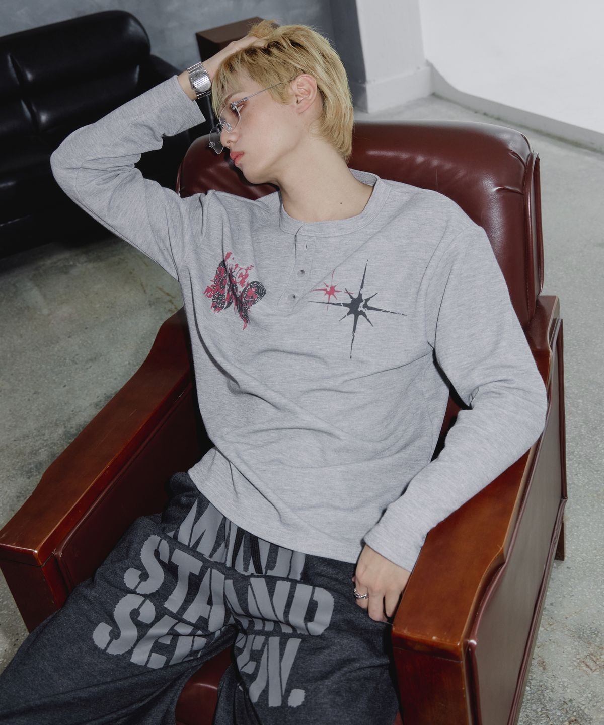 알엑스엠씨(RXMC) 쉐도우 스타버스트 헨리넥 롱슬리브 [메란지]