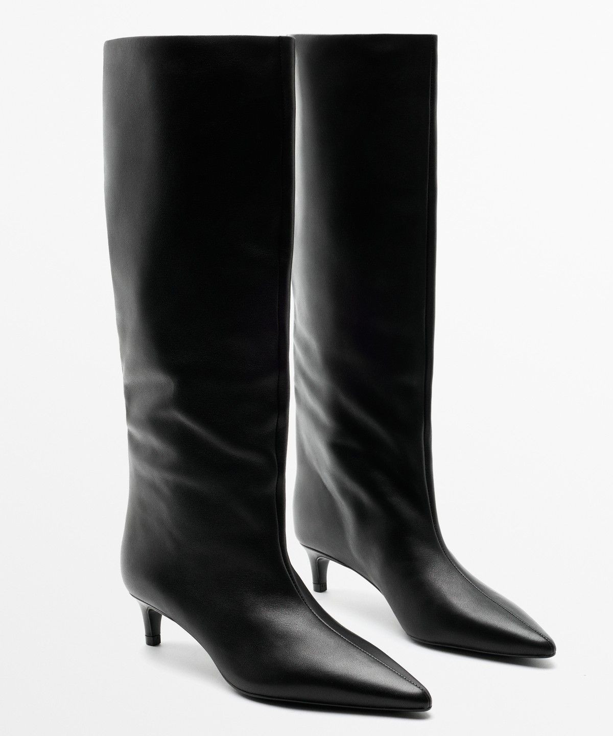 마시모두띠(MASSIMO DUTTI) 소프트 가죽 힐 롱부츠