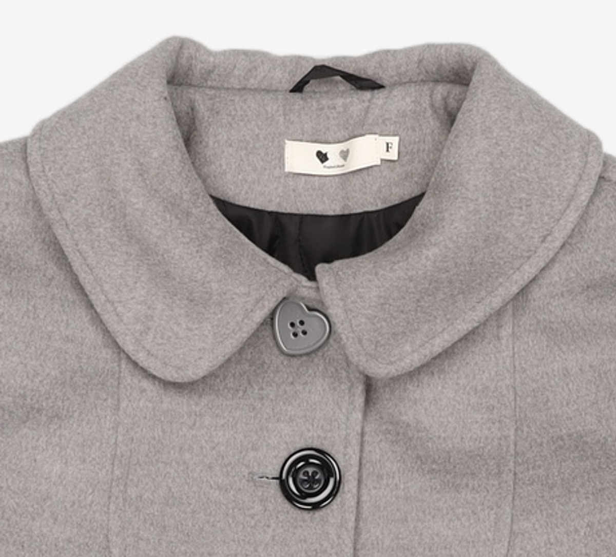로긴 앤 로지(ROGIN N ROSIE) Rosie Heart Button Half Coat FREE
