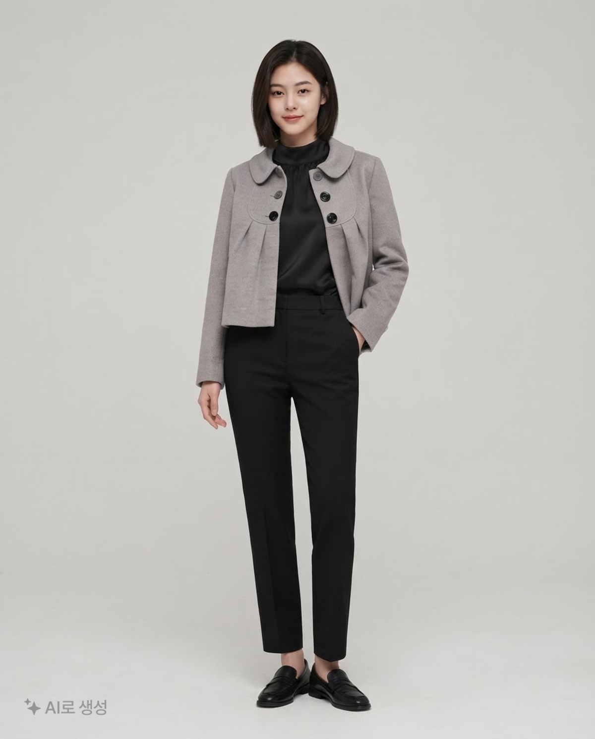 로긴 앤 로지(ROGIN N ROSIE) Rosie Heart Button Half Coat FREE