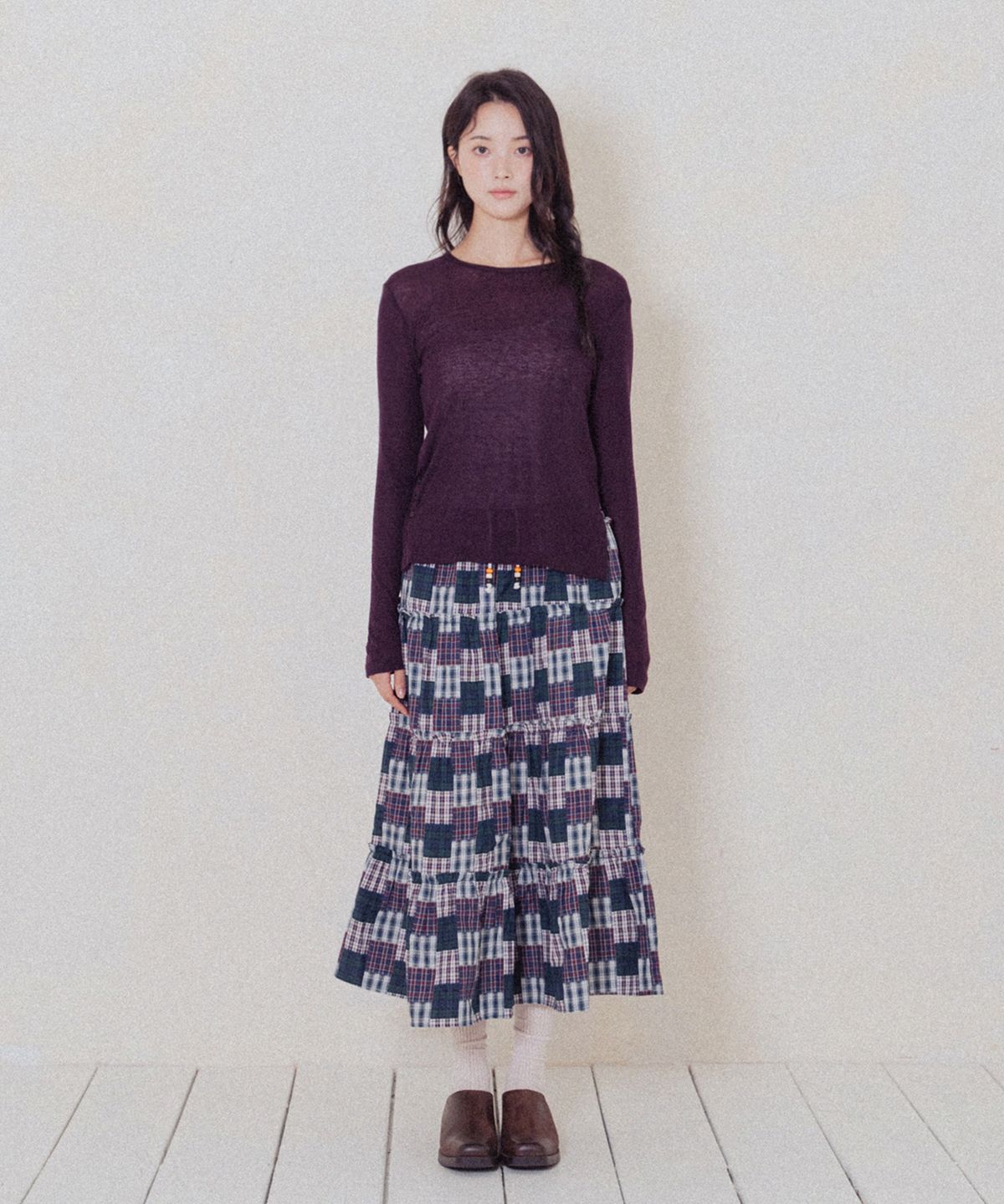 모로아(MOROA) Button Basic Tee-Purple