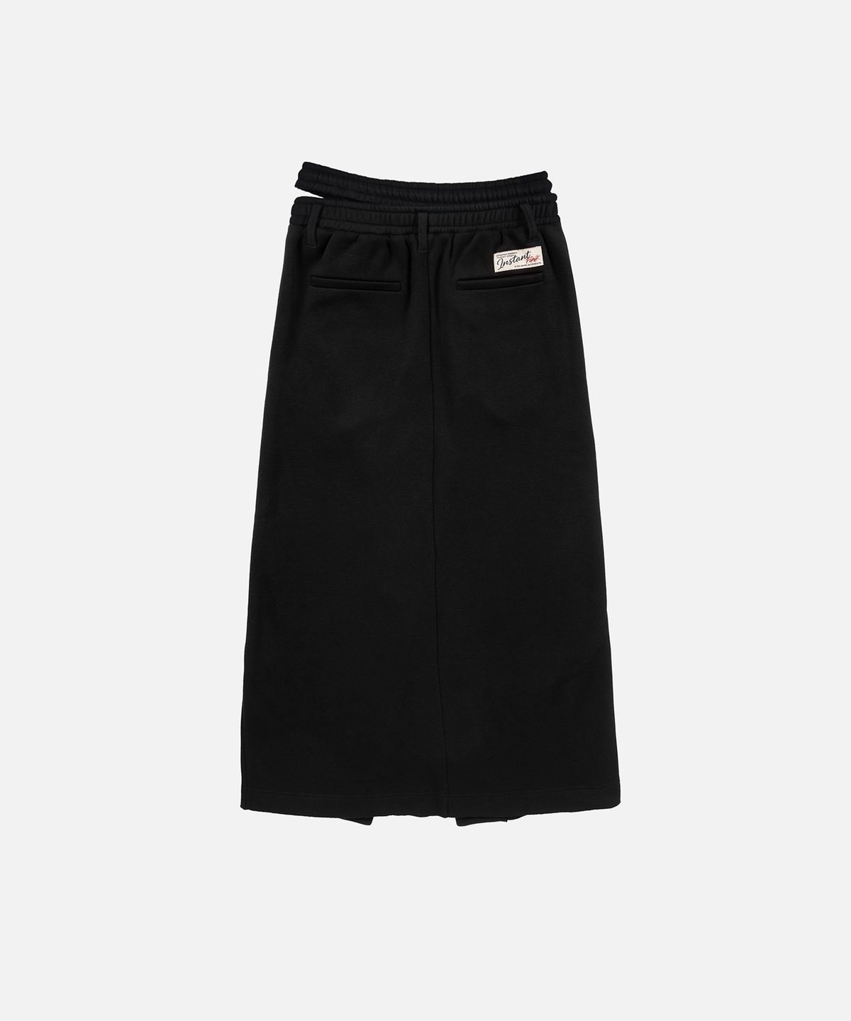 인스턴트펑크(INSTANTFUNK) BELT DETAIL JERSEY LONG SKIRT - BLACK