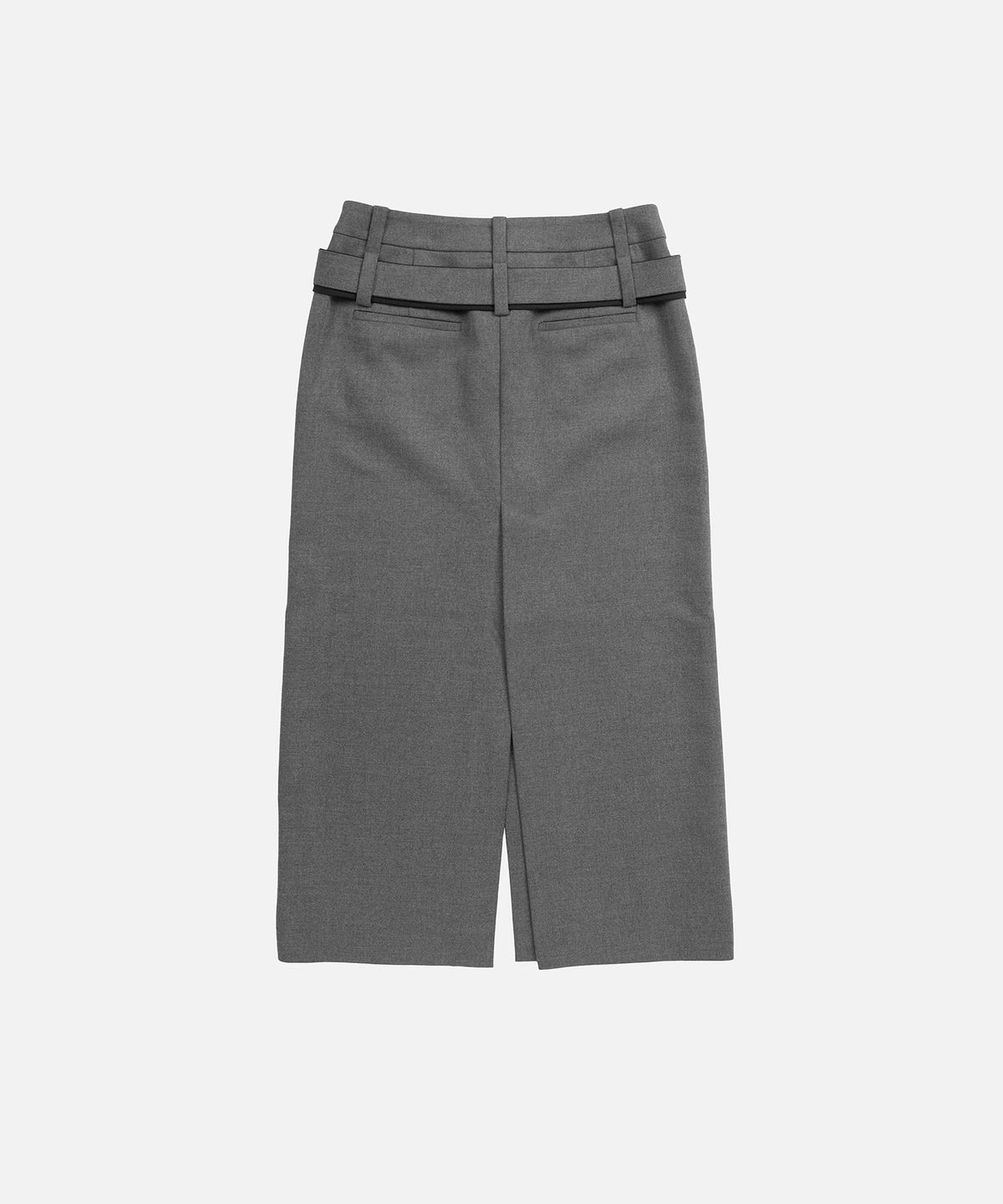 인스턴트펑크(INSTANTFUNK) TIE BELTED LONG SKIRT - GREY