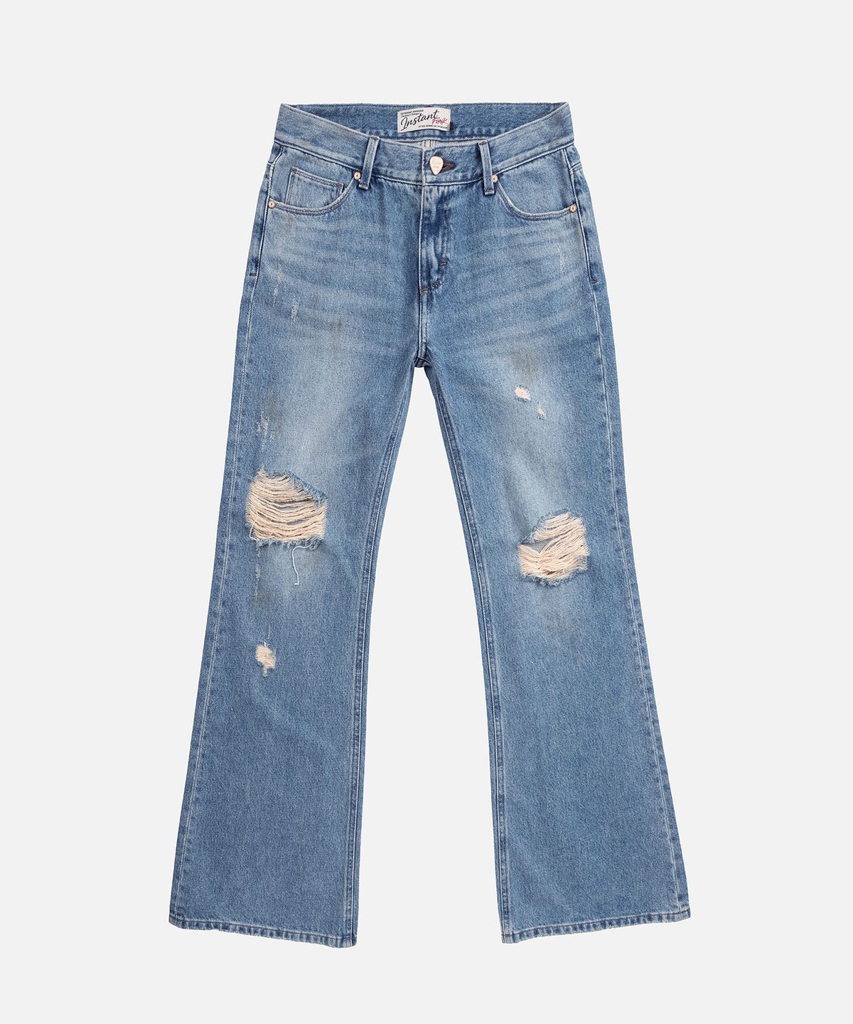 인스턴트펑크(INSTANTFUNK) DESTROYED BOOTCUT DENIM - BLUE