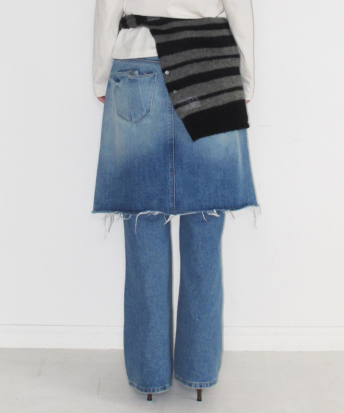 인스턴트펑크(INSTANTFUNK) DESTROYED BOOTCUT DENIM - BLUE