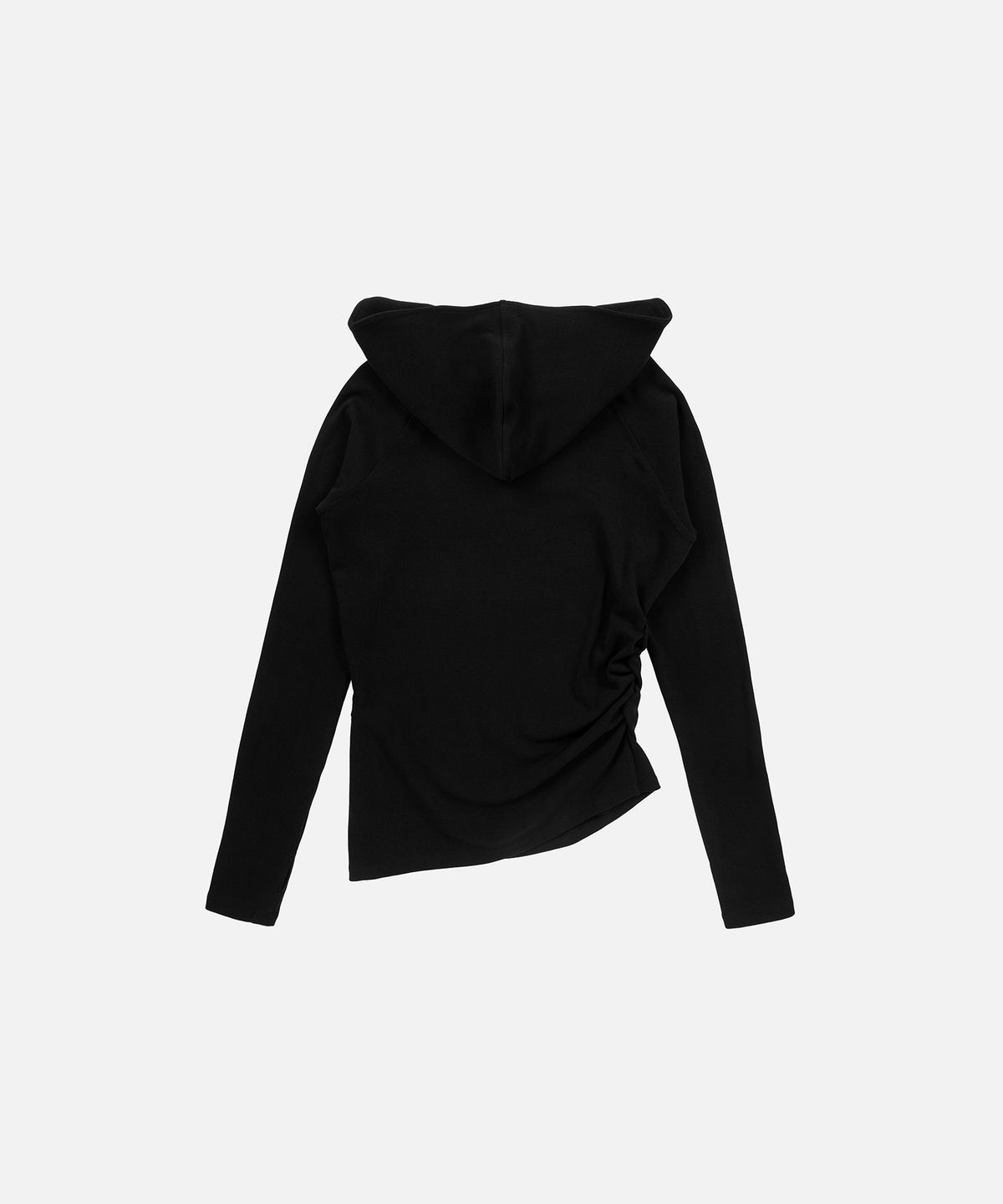 인스턴트펑크(INSTANTFUNK) DIAGONAL ZIPPER HOOD TEE - BLACK