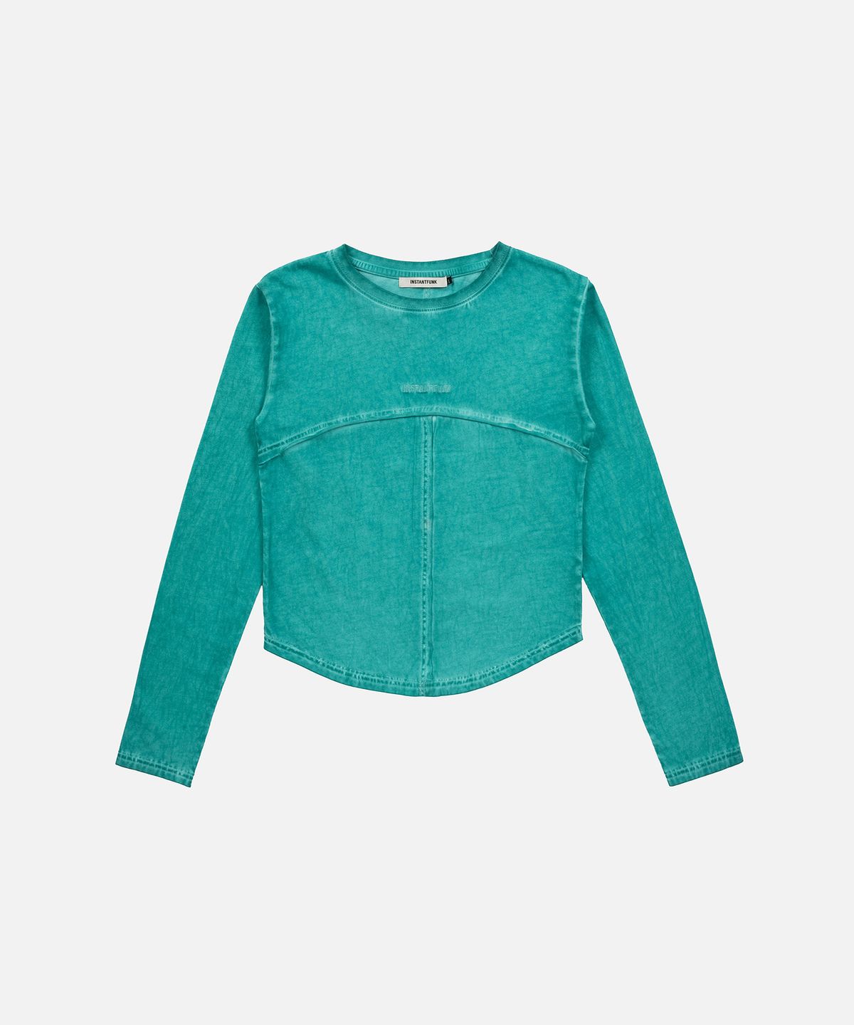 인스턴트펑크(INSTANTFUNK) PIGMENT CROPPED TEE - CYAN
