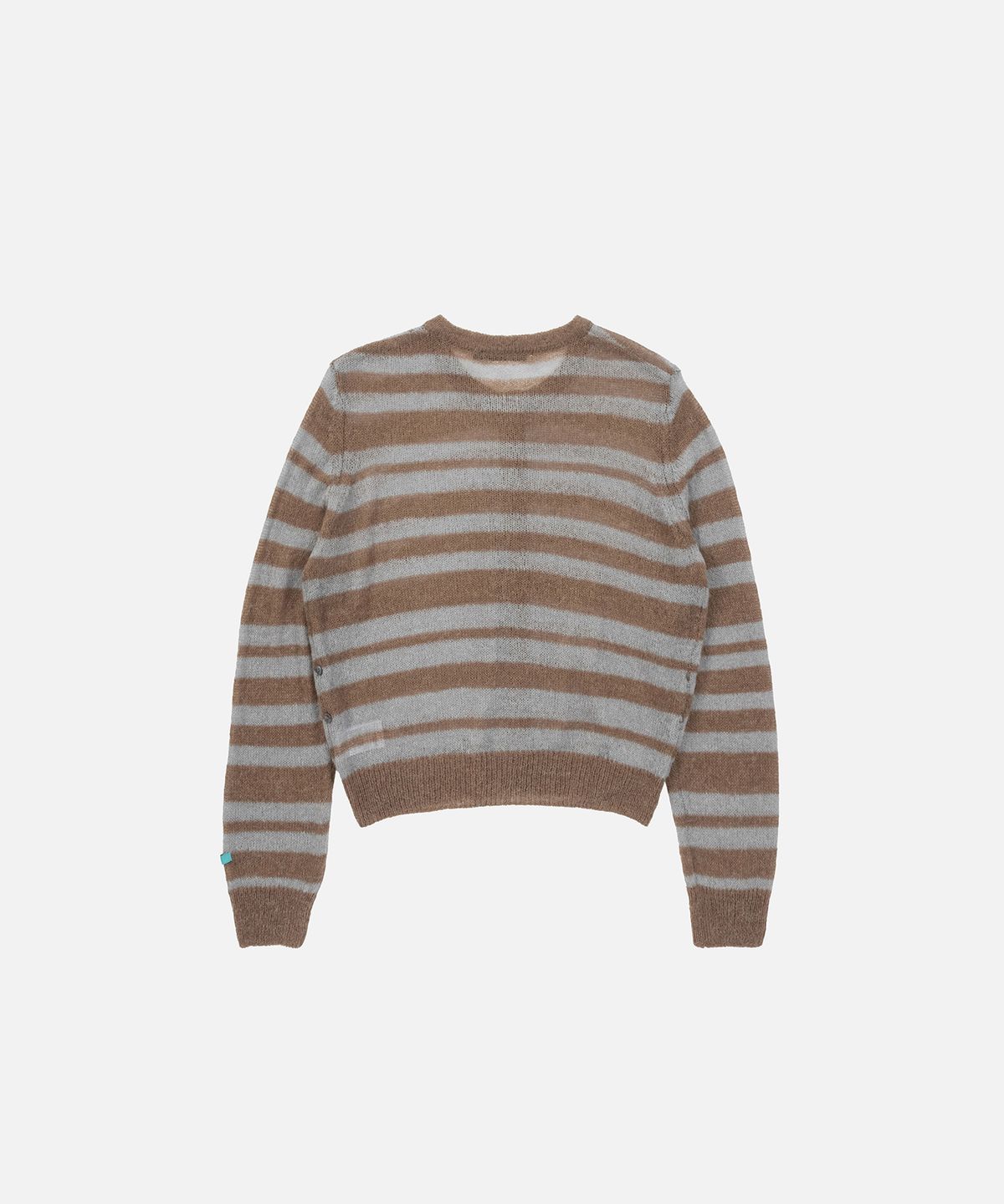 인스턴트펑크(INSTANTFUNK) ROUND NECK STRIPE CARDIGAN - BROWN
