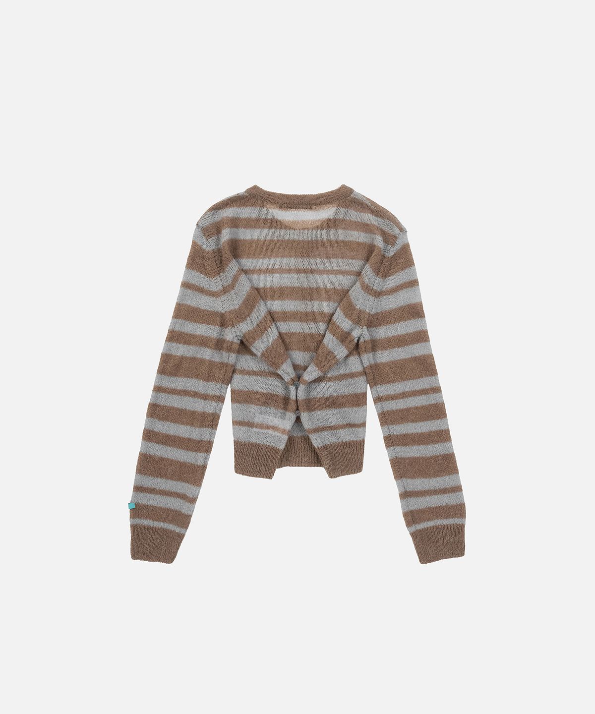 인스턴트펑크(INSTANTFUNK) ROUND NECK STRIPE CARDIGAN - BROWN