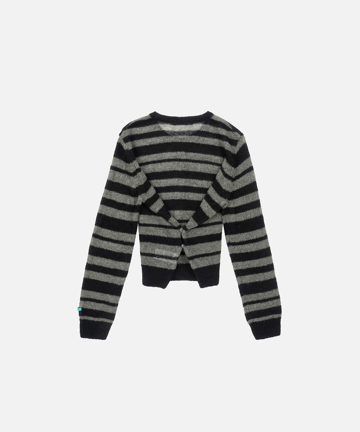 인스턴트펑크(INSTANTFUNK) ROUND NECK STRIPE CARDIGAN - KHAKI