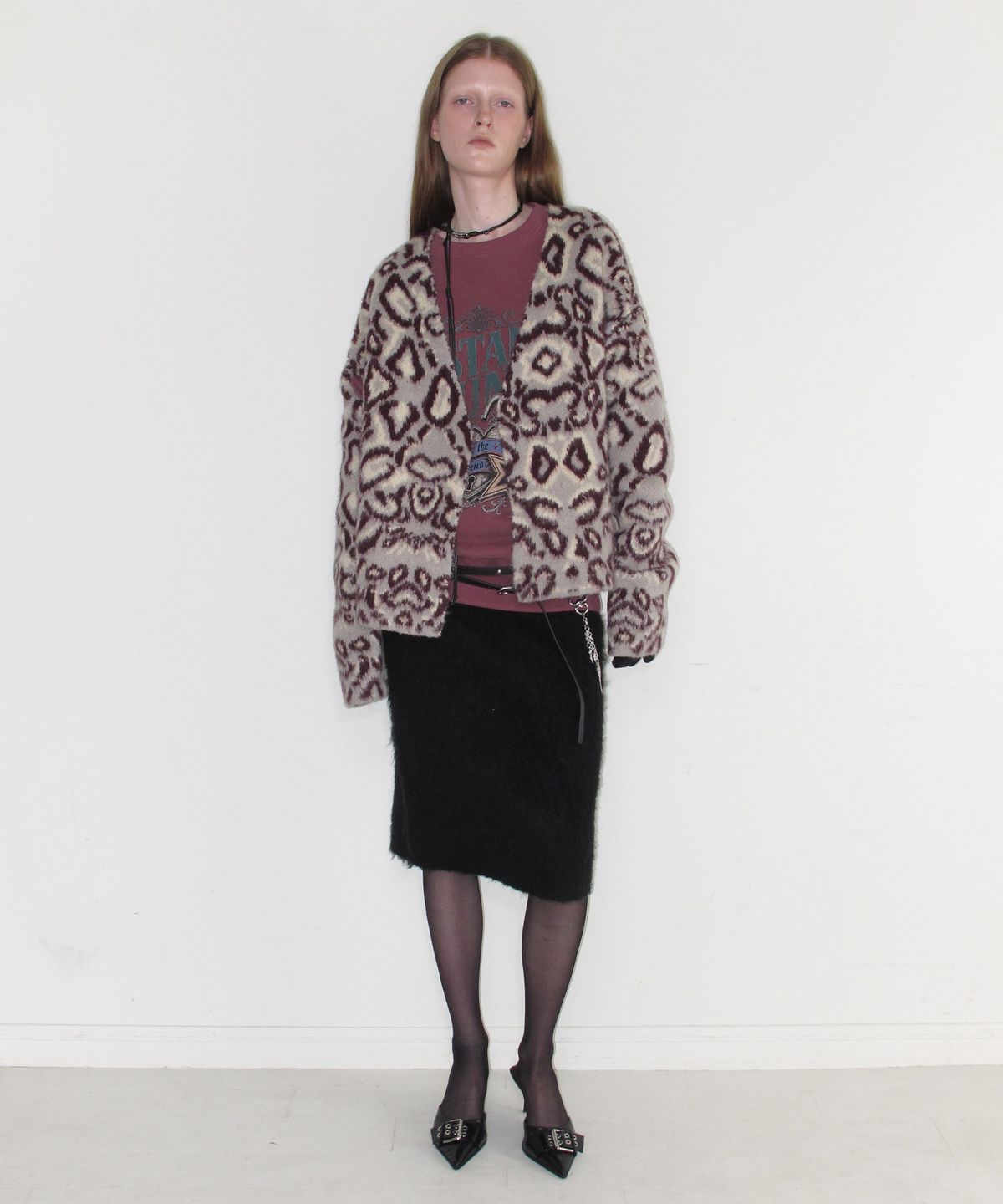 인스턴트펑크(INSTANTFUNK) LEOPARD KNIT CARDIGAN - MULTI