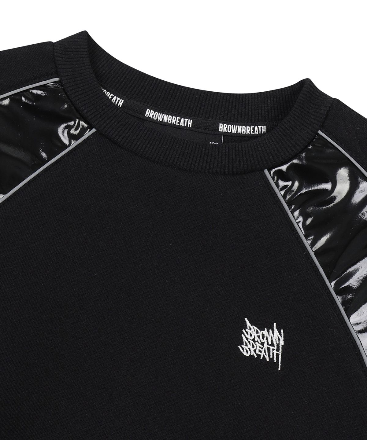브라운브레스 키즈(BROWNBREATH KIDS) KIDS TAG GLOSSY CREWNECK(기모) - BLACK