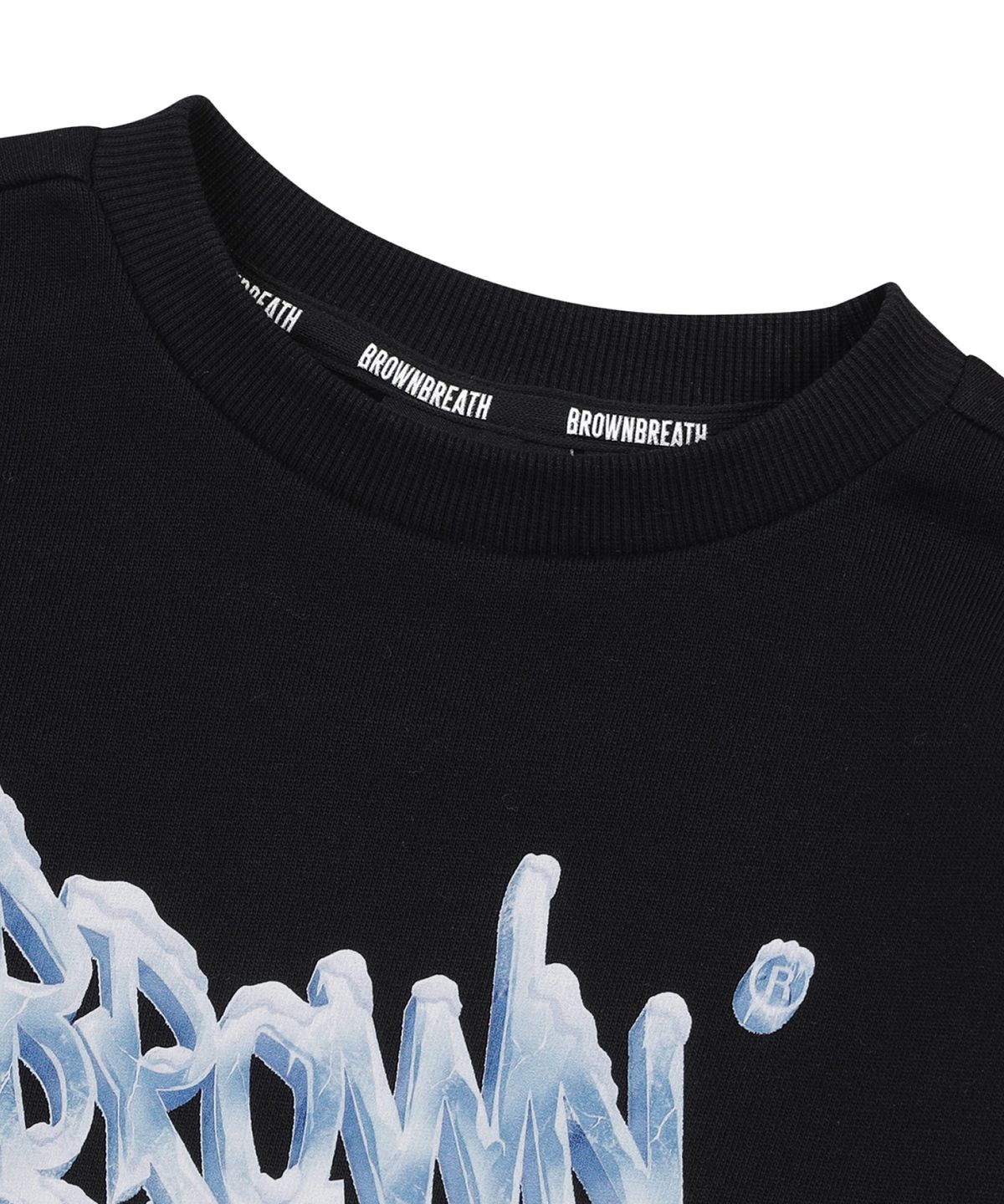 브라운브레스 키즈(BROWNBREATH KIDS) KIDS ICE TAG CREWNECK(기모) - BLACK