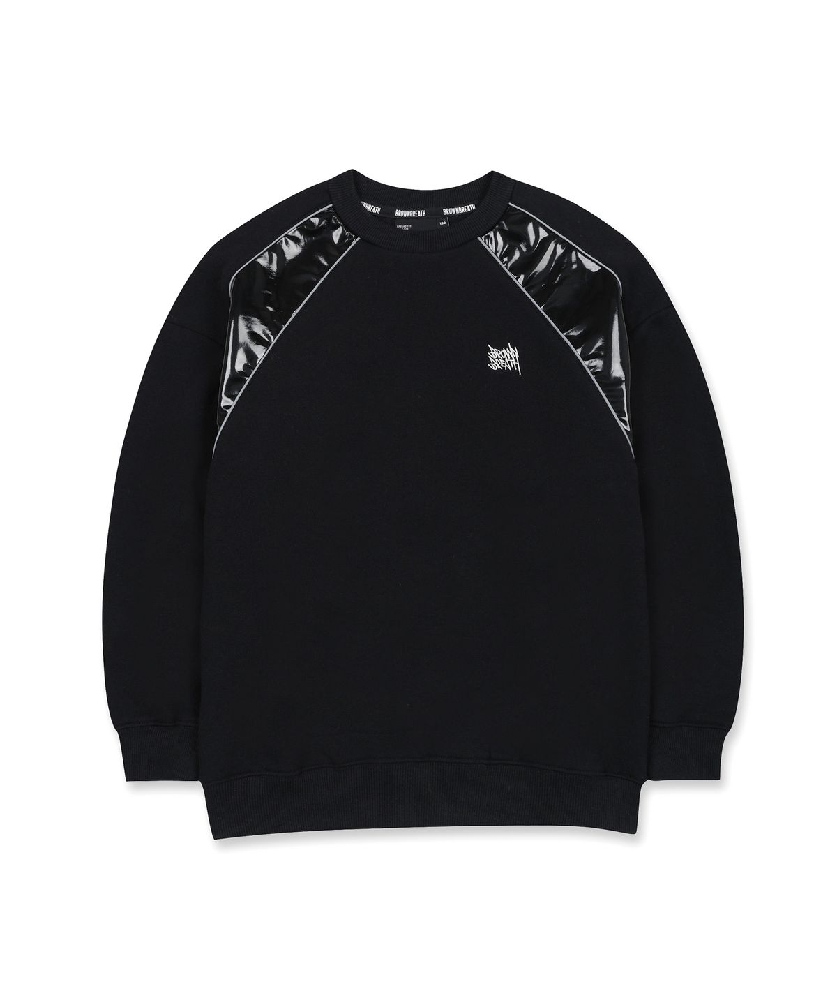 브라운브레스 키즈(BROWNBREATH KIDS) KIDS TAG GLOSSY CREWNECK SETUP(기모) - BLACK
