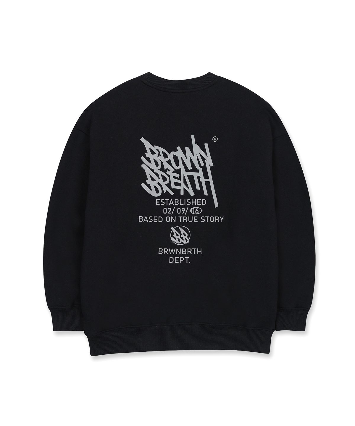 브라운브레스 키즈(BROWNBREATH KIDS) KIDS TAG GLOSSY CREWNECK SETUP(기모) - BLACK