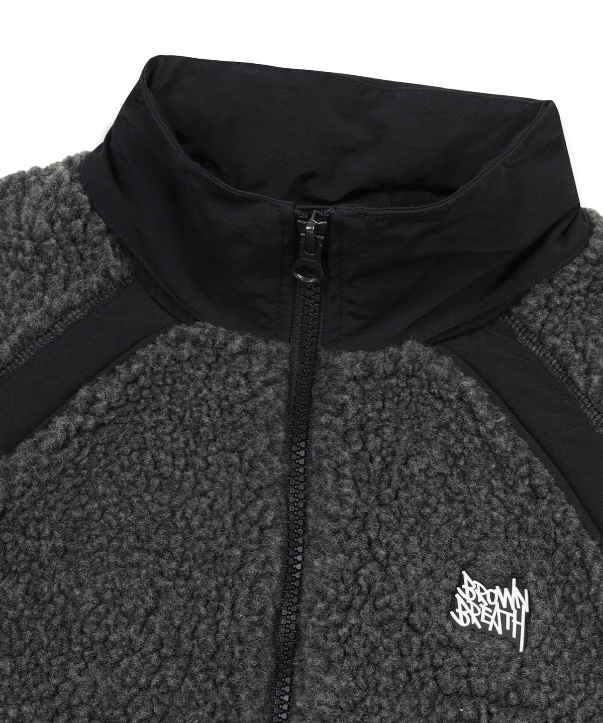 브라운브레스 키즈(BROWNBREATH KIDS) KIDS WOVEN MIX FLEECE JACKET - CHARCOAL