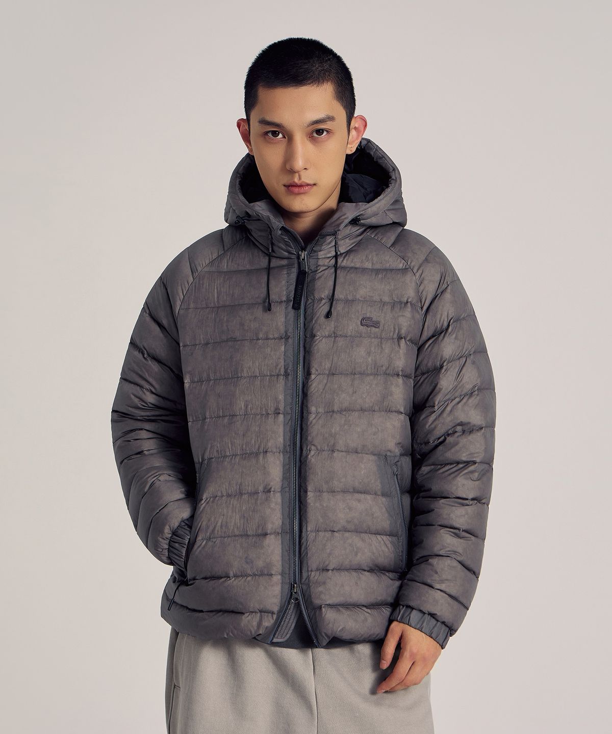 라코스테(LACOSTE) 남성 쉬어 후드 경량 미스트 구스 다운 점퍼 BH872E-56N 3L6