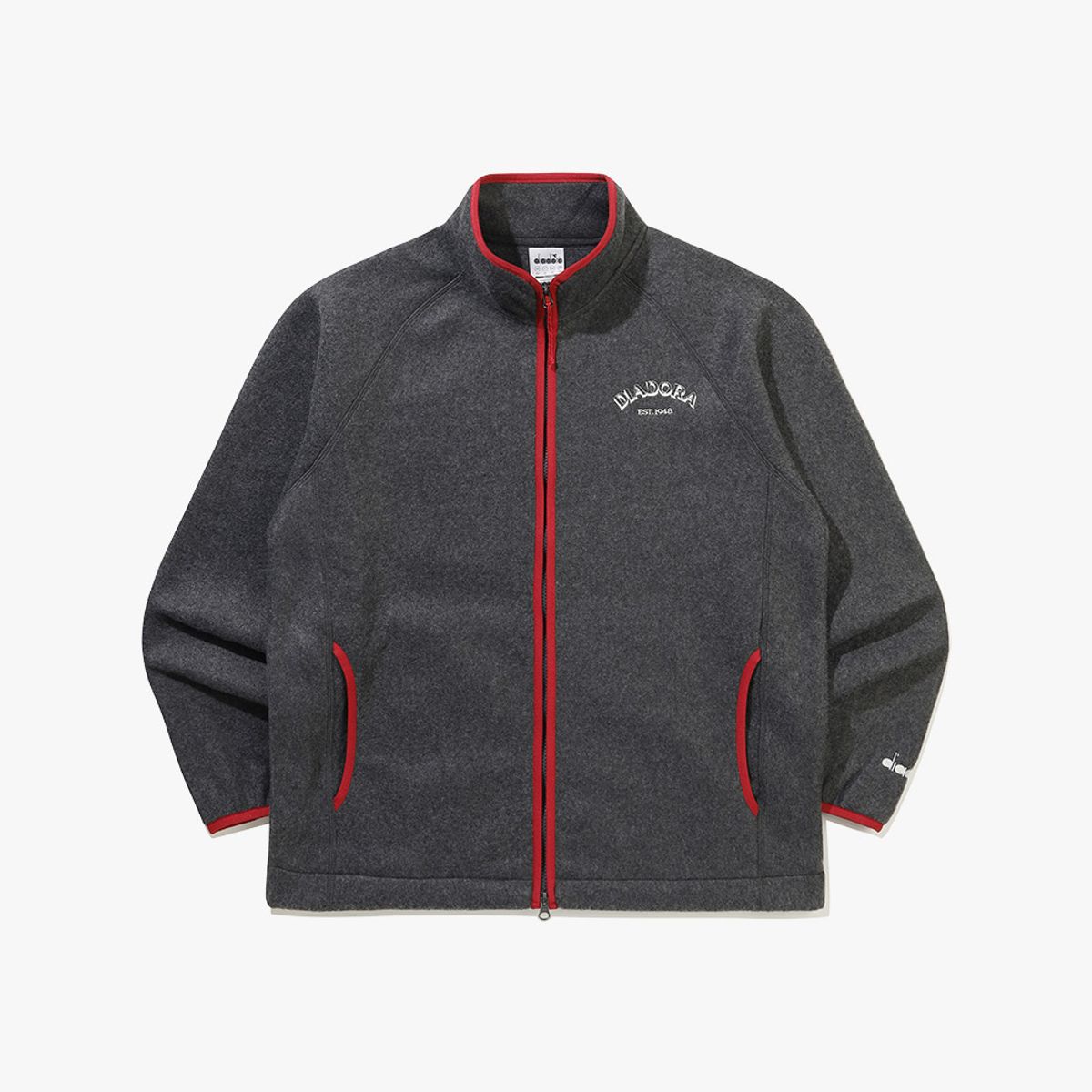 디아도라(diadora) 클럽 하우스 플리스 자켓 CHARCOAL