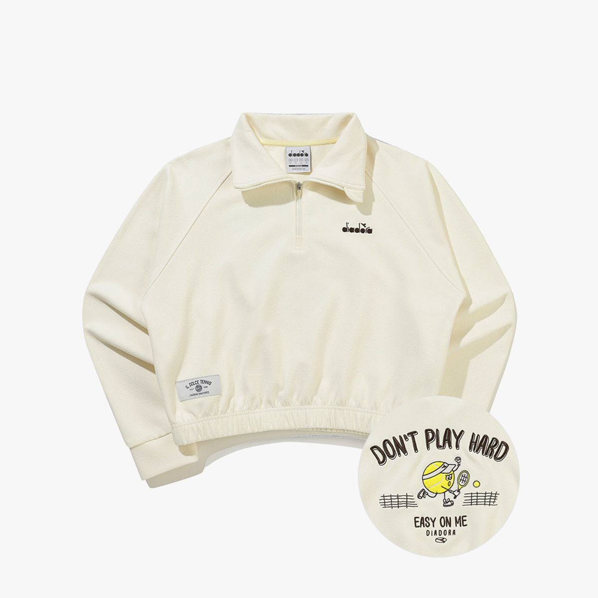 디아도라(diadora) 디도 볼 하프집업 맨투맨 우먼 YELLOW