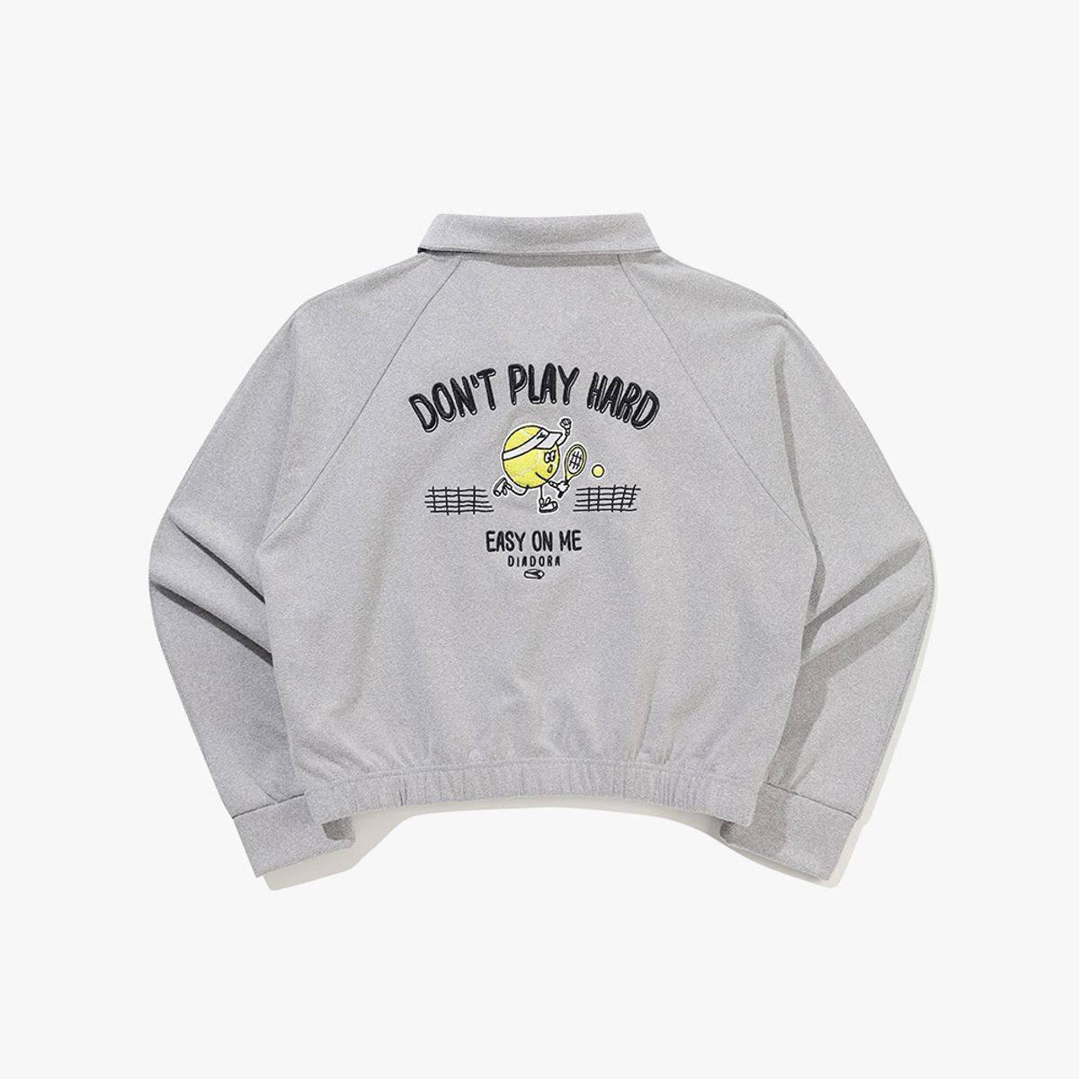 디아도라(diadora) 디도 볼 하프집업 맨투맨 우먼 MELANGE GREY