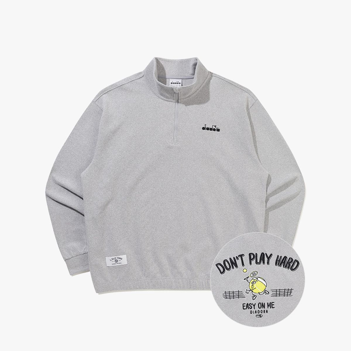 디아도라(diadora) 디도 볼 하프집업 맨투맨 MELANGE GREY