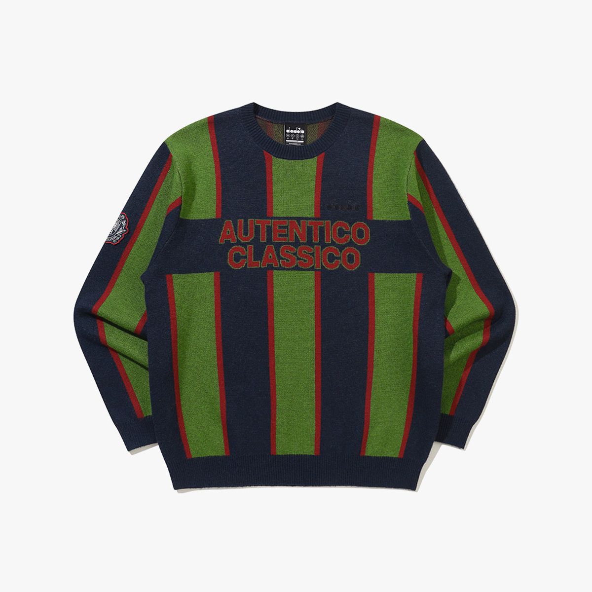 디아도라(diadora) 클라시코 멀티 패턴 스웨터 GREEN