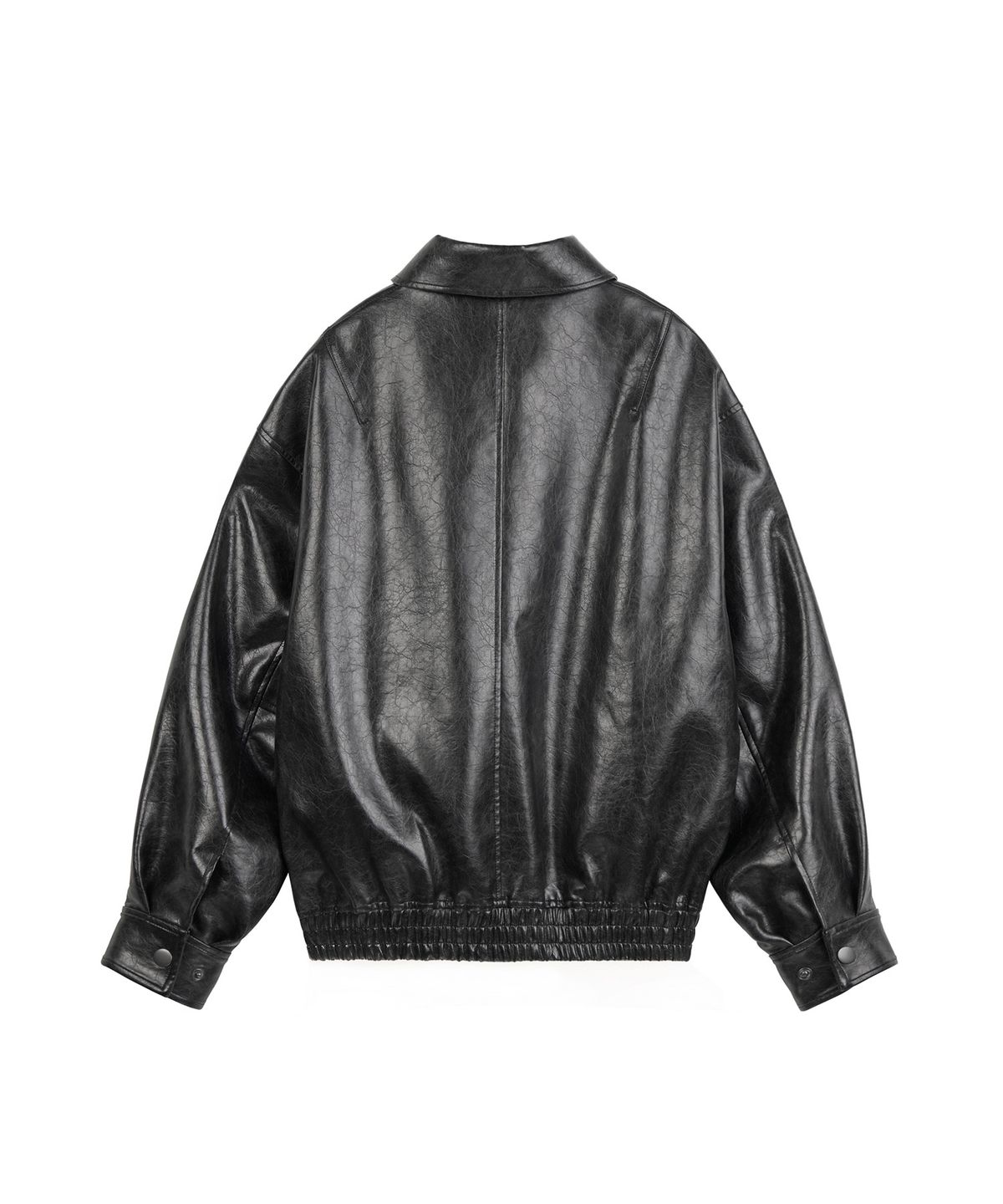지제뮤지엄(ZIZEMUSEUM) CRACKED LEATHER BOMBER JACKET (GRAY)